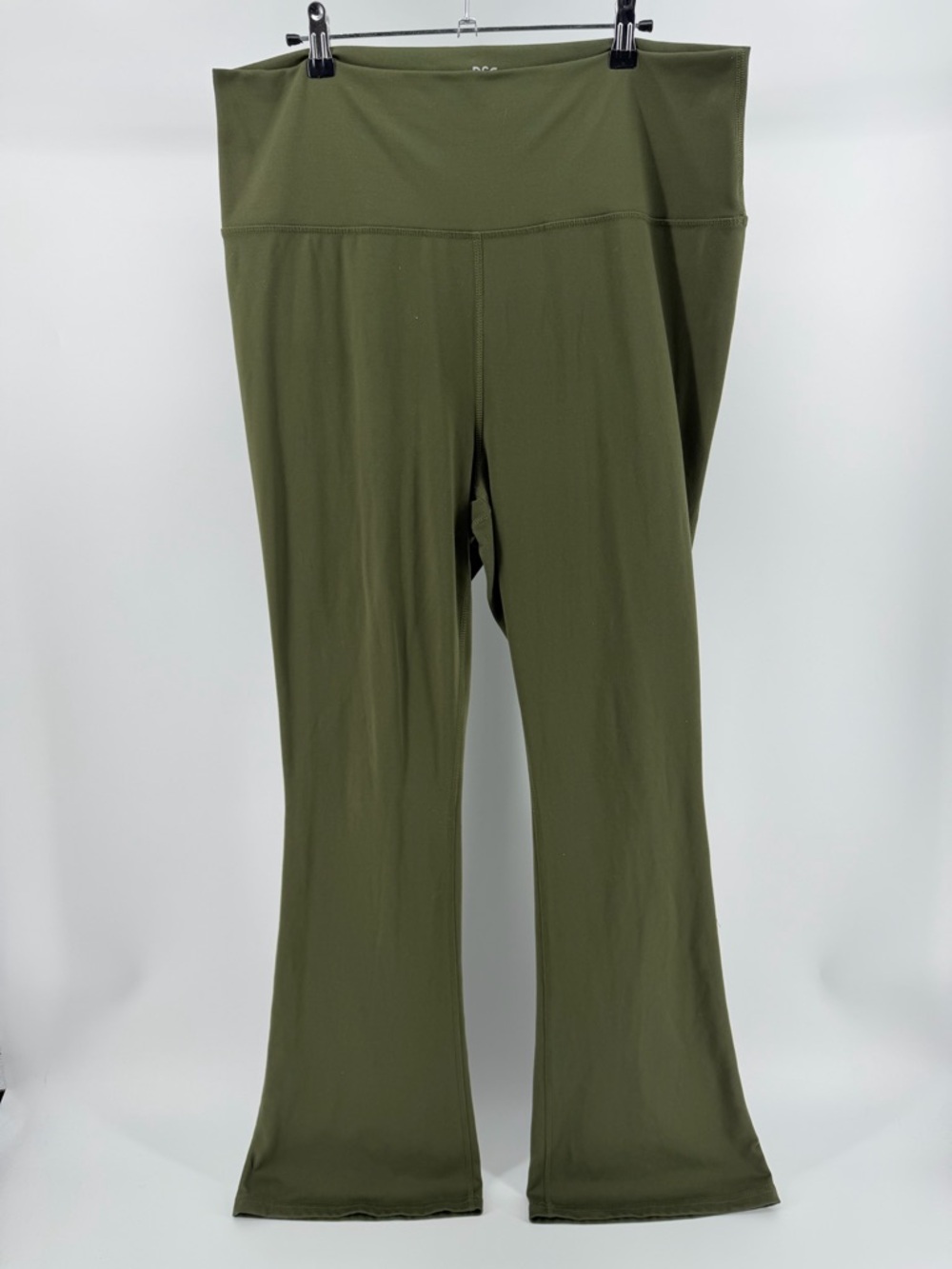 DSG Olive Green Fold-Over Waist Flared Legging Yoga Pants, Women's XL